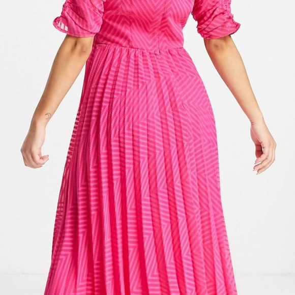 NWT ASOS Design pink midi dress - Picture 3 of 9